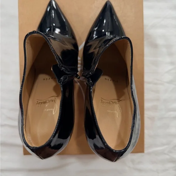 Christian Louboutin Black Patent Booties — Dahlia Patent in Size 36 US 6 - Picture 9 of 10